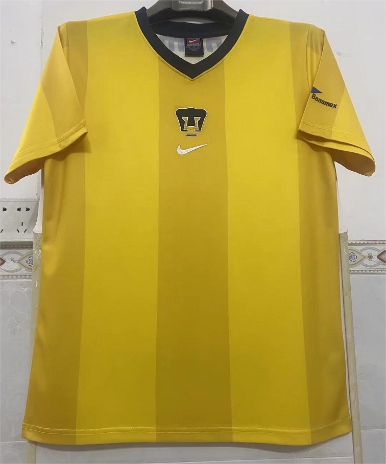 AAA Quality Pumas UNAM 00/01 Away Yellow Soccer Jersey